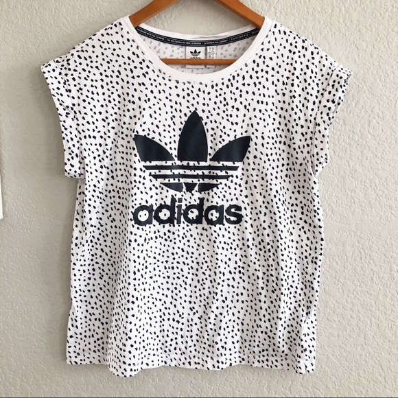 adidas Tops - Adidas Trefoil Logo Spellout Dolman Sleeve Tee